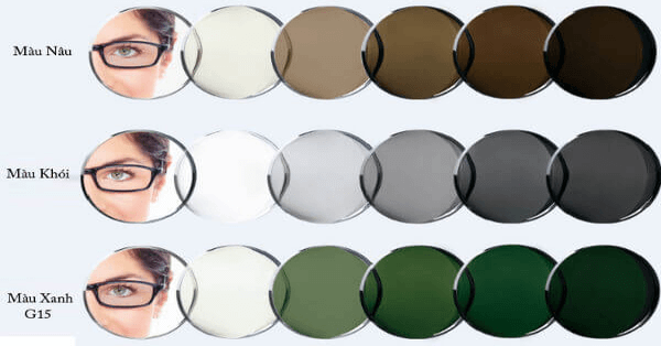 Tròng kính đổi màu có đa dạng màu sắc